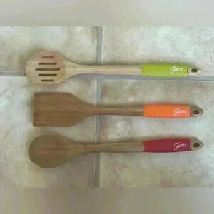 Cambridge Fiesta Bamboo 3-Piece Silicone Utensil Set